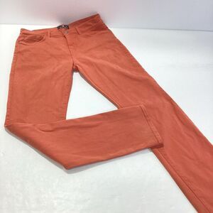 7 For All Mankind Orange Straight Leg Jeans Slimmy Luxe Performance Size 32